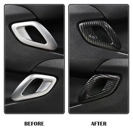 CHYKKAR Challenger Inner Door Handle Cover Trim Interior Accessories for 2015-2023 Dodge Challenger Carbon Fiber