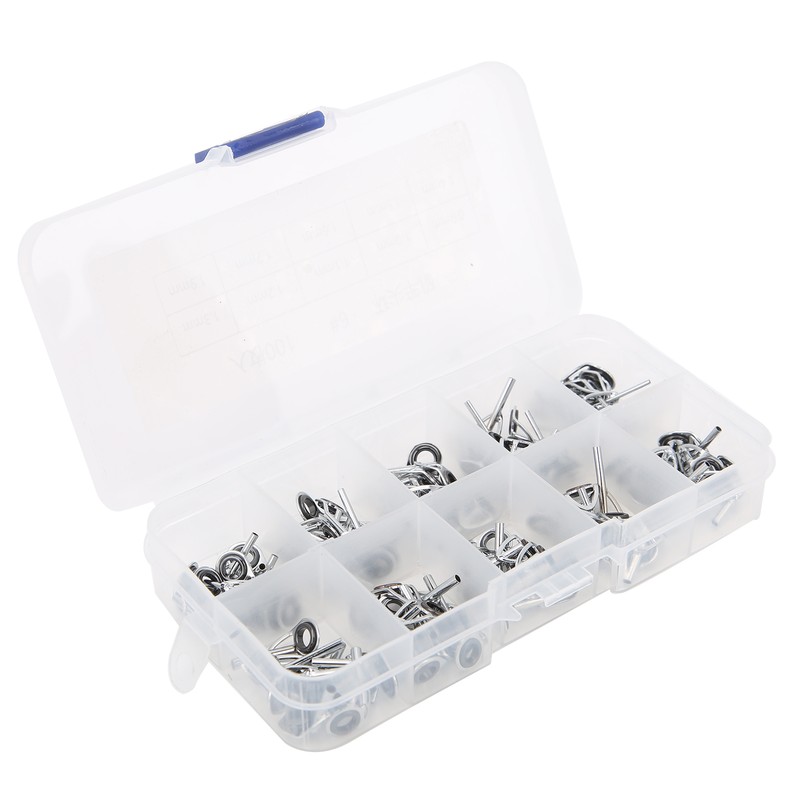 100Pcs Fishing Rod Guide Ring Set Ceramic Guide Eye Sets