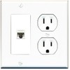 RiteAV (2 Gang Decorative 15 Amp Round Power Outlet Cat5e
