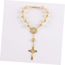 COLLBATH Classic Christian Bracelet Women's Rosary Bead Jewelry Bracelet for Church Pearl Design