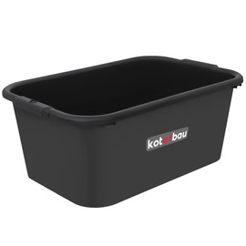 KOTARBAU® Mortar Tub, 40 L, Black Plastic Tub, 50 x 30 x 25 cm, Masonry Bucket, Rectangular Construction Bucket, Mortar Bucket, Plastic Masonry Tub, Mortar Tubs