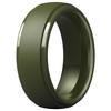ThunderFit - Anillo de silicona para hombre, borde escalonado, alianza