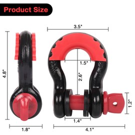ZEFEI-TOP 2 Pack 3/4” D Ring Shackle, 41,850lb Break Strength Shackle, Off Road Recovery Shackles Kit for Tow Strap, Winch, Off-Road Jeep Truck Vehicle Recovery Accessories