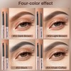 2 Pack Eyebrow Pencil, Waterproof Eyebrow Makeup with Dual Ends,