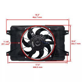 Caltric Radiator Cooling Fan Blower Assembly fits Yamaha Viking 700 YXM700 4X4 2014-2020