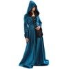BLESSUME Gothic Renaissance Women Hooded Dress (Blue, 2XL)