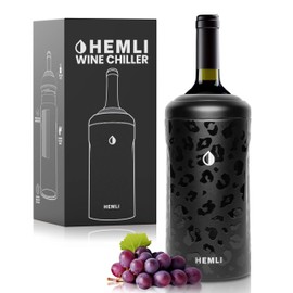 HEMLI Wine Bottle Chiller Insulator Sleeve, Keeps Wine and Champagne Cold for 12 Hours, Vacuum Insulated Wine Bottle Cooler