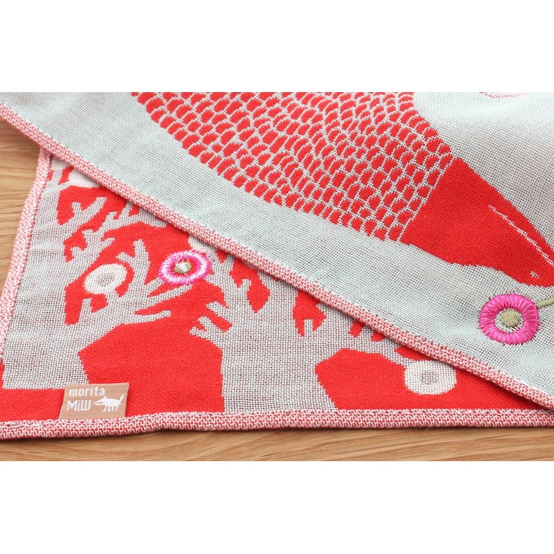 Kusubashi Ori Mon A-65932-86-B Morita MiW Gauze Handkerchief, Komodo Dragon,