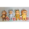 Jazwares 4 Doll Set New Cocomelon JJ Little Plush Animal Toy Lion Giraffe Koala Monkey