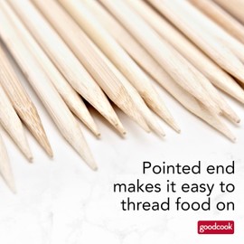 GoodCook Everyday 12-Inch Bamboo Skewers, 100-Count, Wooden Skewers for Grilling, Shish Kabob, BBQ, and Kebabs, Durable Single-Point Ends, Versatile Skewer Sticks for Cooking and Crafts