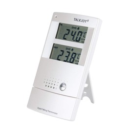 PROFI Sprechendes Innen- und Außenthermometer Frostwarner Hitzewarner Raum Thermometer Temperatur messen Sprachknopf Blinde Blindenthermometer Wetterstation (Deutsche Sprachausgabe)