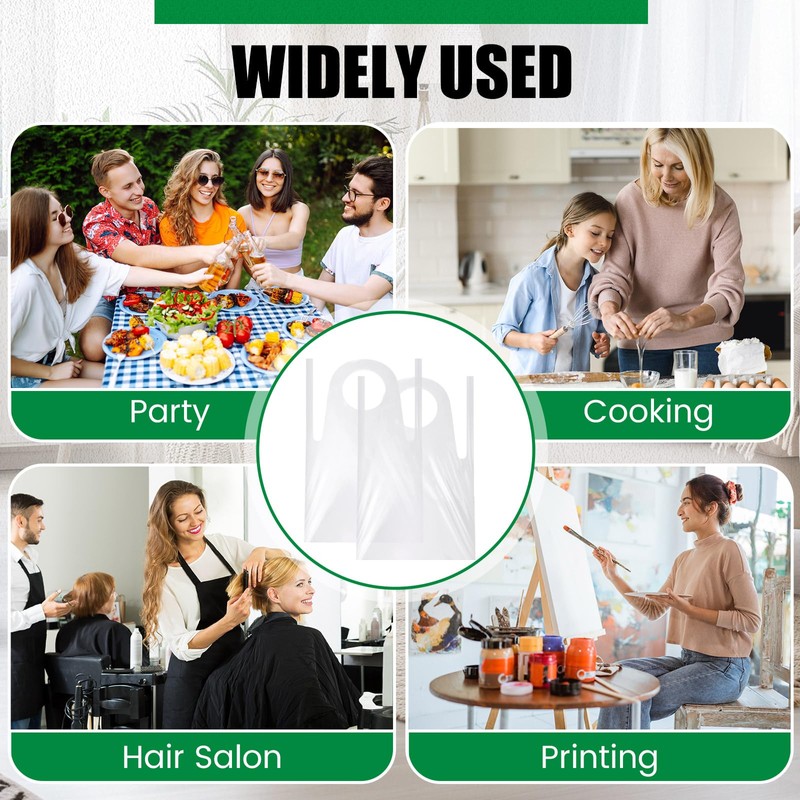 Velmitten 400 Pack Plastic Disposable Aprons Adults 24 x 37