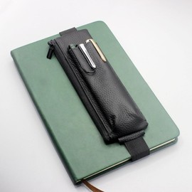 Pen Holder, For Notebooks, With Elastic Band, Book Band, Pen Case, Genuine Leather, Pencil Case, Pen Holder, A4/A5/B5/B6, Tablet, Notebook, Diary, Compatible