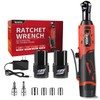 TQUAGGA 3/8" Cordless Electric Ratchet Wrench Set, 12V Power Ratchet
