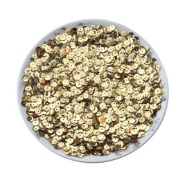 SOWAKA 50 Gram Loose Sequins 6 mm Small Vintage Cup Sequins for Sewing DIY Crafting Project Embroidery Decorative Supplies Iridescent Spangles Art (Gold)