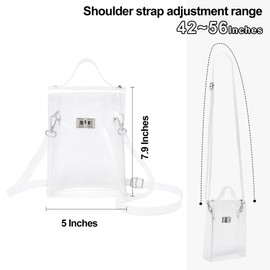 INICAT Clear Small Crossbody Bags Stadium Approved Cell Phone Jelly Purse Shoulder Bag For Women(clear)