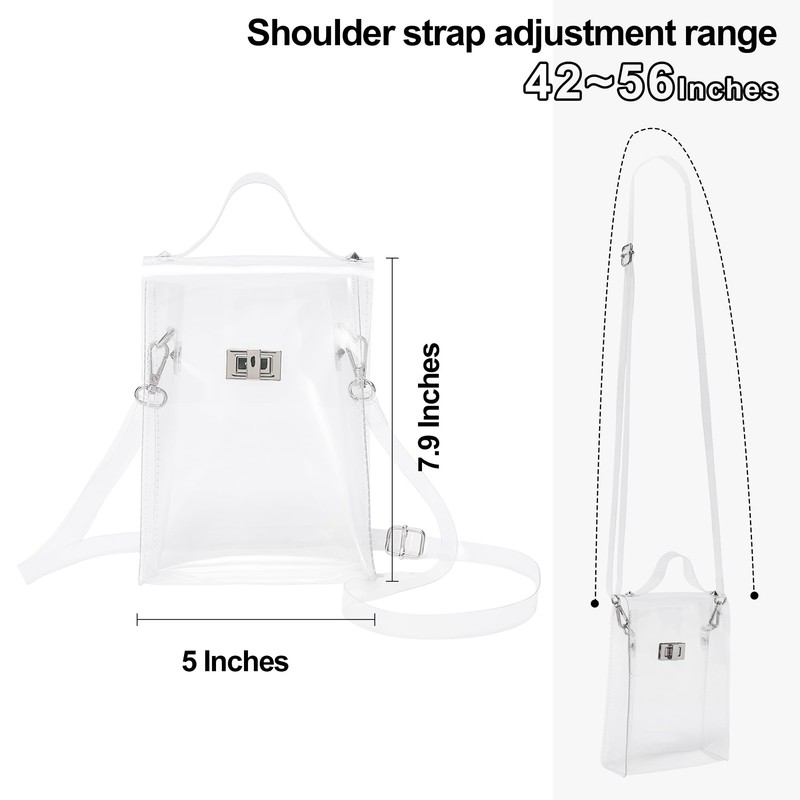 INICAT Clear Small Crossbody Bags Stadium Approved Cell Phone Jelly
