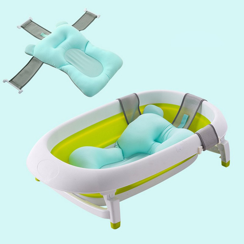Baby Bath Cushion Hands Free Soft Floating Net Baby Bathtub