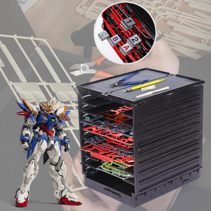 GUNDDIYCLUB Gundam HG Model Shelf, Plastic Parts Shelf, Zoids Board
