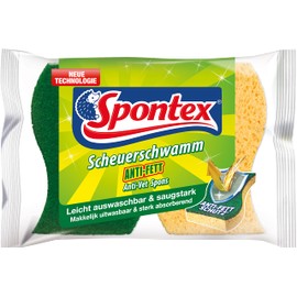 Spontex Scheuerschwamm Anti-Fett, 32 Stück, saugstarker Reinigungsschwamm, waschbar, für alle robusten Oberflächen (16 x 2er Pack)