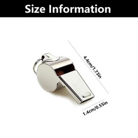 2 PCS Stainless Steel Whistle, Referee Whistle, Whistle Hiking, Whistles for Teachers, Whistle with 40 Cm Lanyard,for Coaches, Referees, And Officials (Silver)