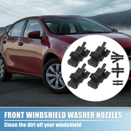 A ABSOPRO Windshield Washer Nozzles No.8538112300 Front Windshield Spray Nozzles Wiper Spray Washer Jet and Fluid Hose for Toyota Corolla Altis E140 (Set of 4)
