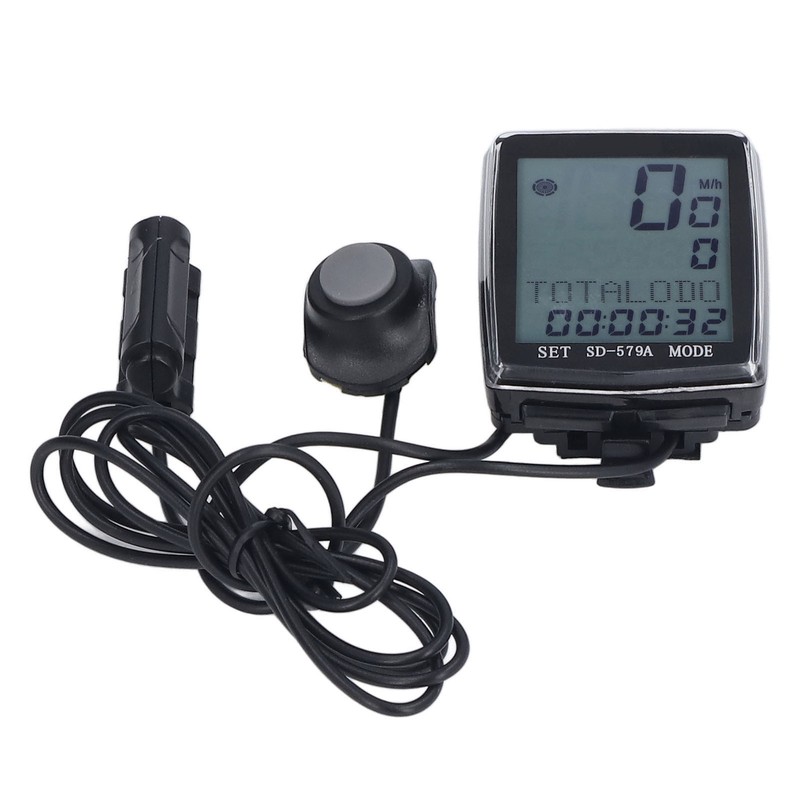 Bike Computer Wired Waterproof Bicycle Odometer Speedometer with Backlight Display