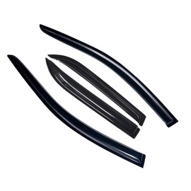 Lightronic Extra Durable Outside-Mount Auto Vent Window Visor, Fits 2011-2023 Chrysler 300, UV Protection Rain Guard, Original Wind Deflector, No-Drill Easy Install, Dark Smoke, 4-Pcs