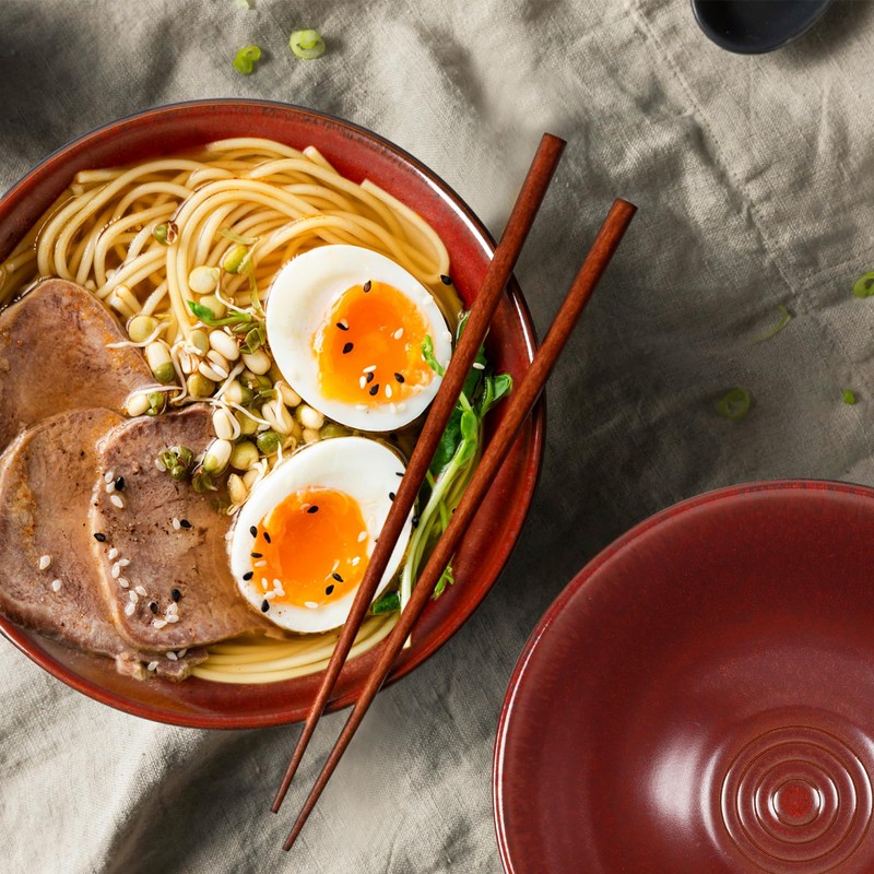 NUTRIUPS 8 Inch Ceramic Ramen Bowl Set of 2 Pho