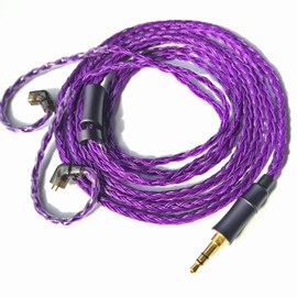 Fezzlo IEM Replacement Audio Cable, 16 Core Silver Plated Earphone Upgraded Cords, QDC-C Pin 1.5m in Ear Monitor Cable for KZ ZS10 PRO AS16 ZAR CCA C10 PRO(Recessed 2pin 3.5mm 4.9ft) Violet