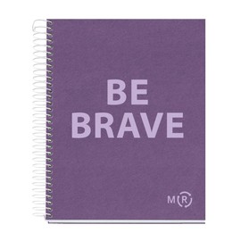 Miquelrius - Notebook A5 Be Eco, 80 Sheets 90 g/m², 7 mm Horizontal Ruled, 1 Colour Strip, 2 Holes, Recycled Cover, Amethyst Purple