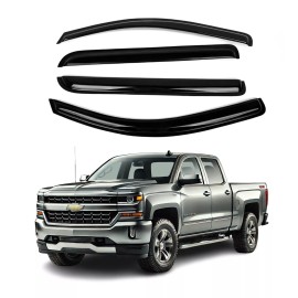 ZH Fits Chevy Silverado/GMC Sierra 2014-2018 Crew Cab Window Visor Sun Rain Guard