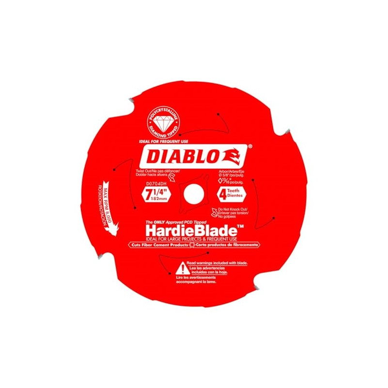 Diablo PCD Fiber Cement HardieBlade with Non-Stick Perma-Shield Coating -