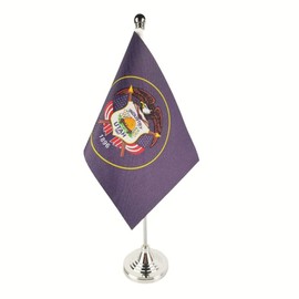 Zigvert USA Utah State Flag Utah UT Flag, Utah Desk Flag, Utah Table Flag, Utah Office Table Flag on Stand Base, Decorations for Offices, Families, Conference Rooms