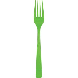 Unique Lime Green Solid Plastic Forks (18ct) - Durable & Elegant Party Cutlery - Perfect For Parties, Picnics & Every Occasion