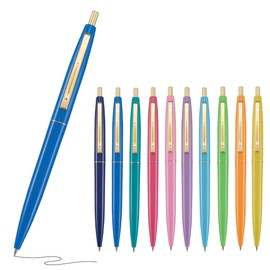 BIC Ballpoint Pen, Easy to Apply, Popular, Click Gold, 0.03 inches (0.7 mm), Color Axis Color Random Assortment, Set of 10