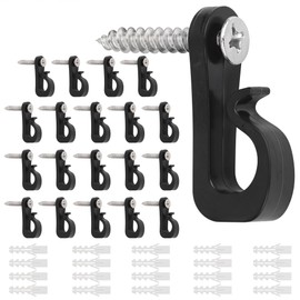 Trimming Shop Q-Hanger Schraubhaken 20 Stück mit Schraube - Rostfreie Schwerlast Außenleuchte Hängehaken für LED Lichterketten, Vogelfutterspender, Pflanzen, Windspiele