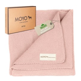 MOYO Baby Blanket Calm Rose Dew, 75 x 100 cm, Breathable Cuddly Blanket Made of 100% GOTS Organic Cotton, Soft Baby Bed Blanket for Boys and Girls, Cotton Blanket Birth