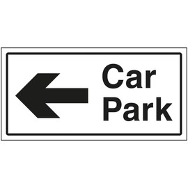 V Safety Car Park Arrow Left Sign - 300x150mm - 1mm Rigid Plastic