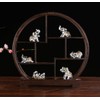 Silver Resin Small Elephants Statues Home Decor Collection Gift Set
