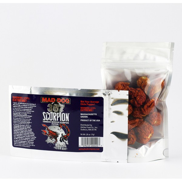 Mad Dog 357 Dried Red Moruga Scorpion Peppers, 7 grams