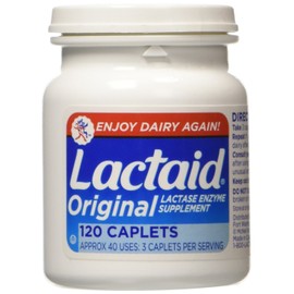 Lactaid Original Strength Lactase Enzyme Supplement, Caplets - 120 ea
