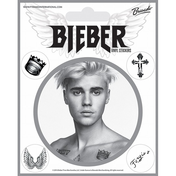 Pyramid International Justin (Bieber Black and White) Vinyl Stickers, Paper,