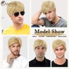 Creamily Mens Wigs Short Hair, Mens Hair Replacement Wig Realistic