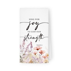 JKMBN Christian Kitchen Towels, Christian Gifts for Women, Bible Verse Scripture Hand Towels Tea Towels, Farmhouse Wildflower Dishcloth for Cooking Baking Wiping 16x24 Inch