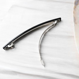 French Barrettes，Acetate Hair Clips for Women Side Clips for Thin Hair，bang clip，pack of 3， (black，brown，floral, 4.13‘’)