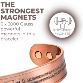 Willis Judd JESUS Men's Pure Copper Magnetic Therapy Adjustable Bracelet Bangle