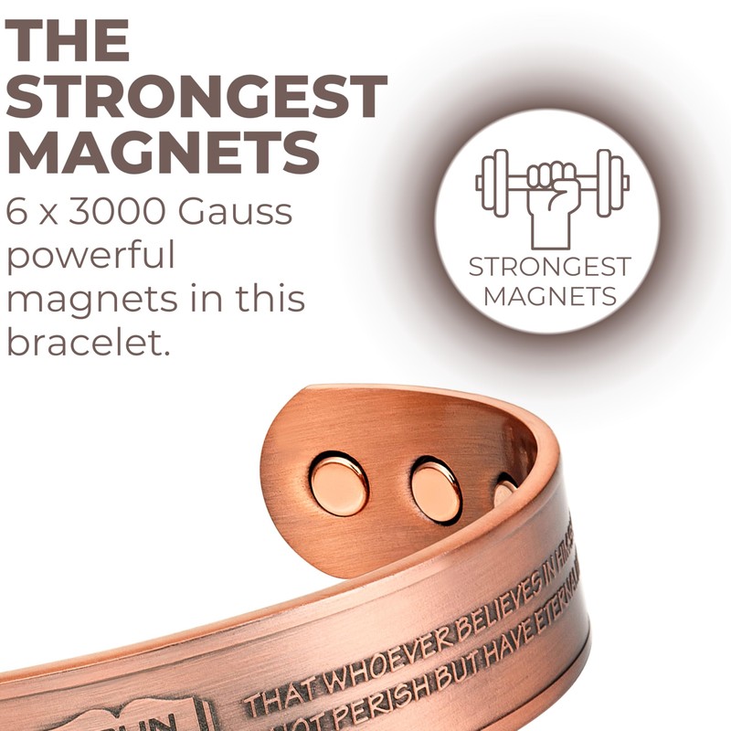 Willis Judd JESUS Men's Pure Copper Magnetic Therapy Adjustable Bracelet