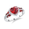 RANDES Garnet Butterfly Rings for Women White Gold Sterling Silver