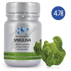 Deep Blue Health Spirulina 500mg capsules DEEP BLUE HEALTH Spirulina, 4 pieces, 90 tablets / 딥블루헬스 스피루리나 500mg 캡슐 DEEP BLUE HEALTH Spirulina, 4개, 90정